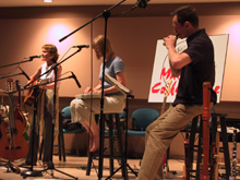 Cornell Kinderknecht playing ocarina at Malvina's Coffeehouse, Carrollton, Texas