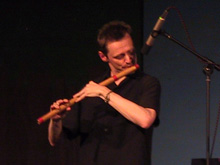 Cornell Kinderknecht, bansuri flute at the Returning Home CD release concert, July 9, 2005, Richardson, Texas