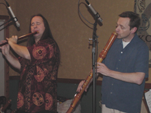 Mark Holland, flute and Cornell Kinderknecht, bass recorder. November 18, 2005, Armadillo Flute Society Retreat, Flower Mound, Texas