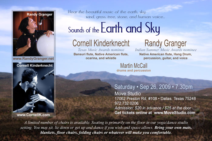 Sounds of the Earth and Sky Concert with Cornell Kinderknecht and Randy Granger - Sep 26, 2009 - Dallas, Texas