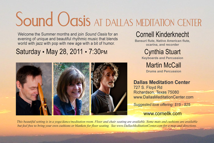Sound Oasis: Cornell Kinderknecht, Cynthia Stuart and Martin McCall - May 28, 2011 - Richardson/Dallas, Texas