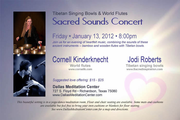 Sacred Sounds Concert, Cornell Kinderknecht and Jodi Roberts - January 13, 2012 - Richardson/Dallas, Texas