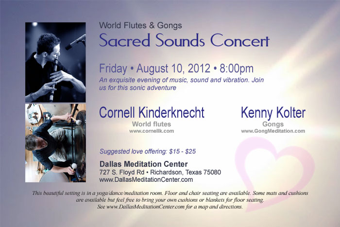 Sacred Sounds Concert, Cornell Kinderknecht and Kenny Kolter - August 10, 2012 - Richardson/Dallas, Texas